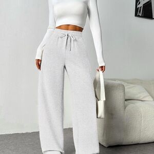 Women's Gray Wide-Leg Pants